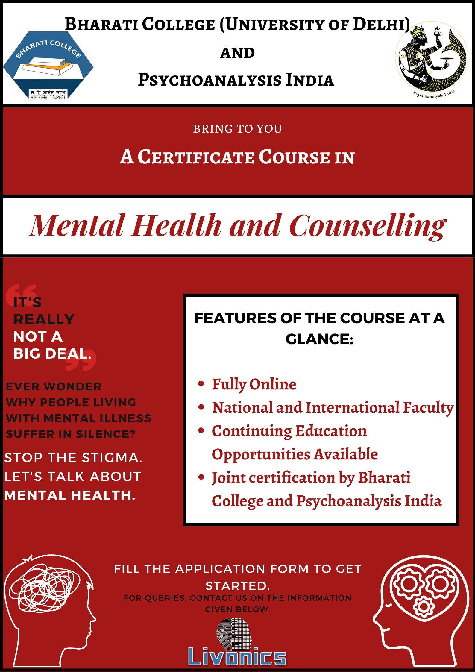 Certificate Course on Mental Health and Counseling Bharati College Constituent College of University of Delhi